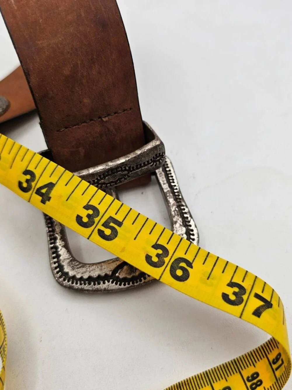 Handmade Western Leather Belt w/ Braided Detail & Engraved